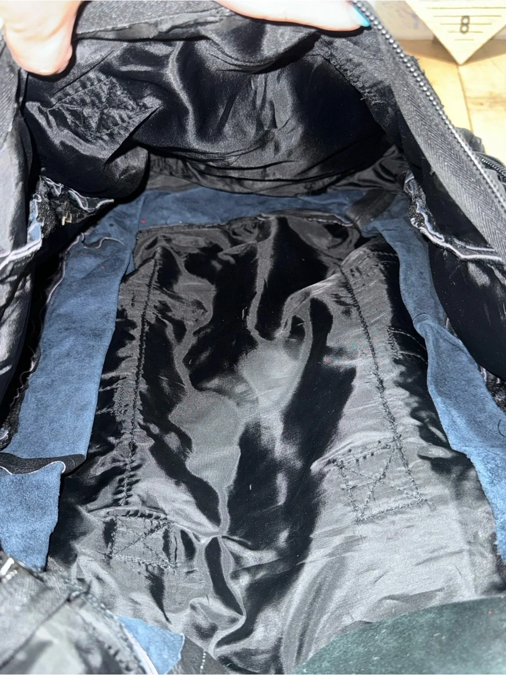 Heavy Duty Black Leather Motorcycle Backpack  Pre owned good condition.. there i
